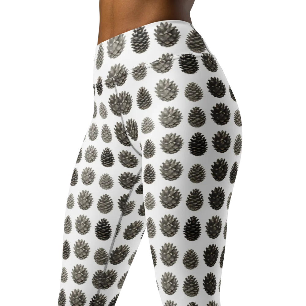 Winter Cone on Yoga Leggings — Left Front