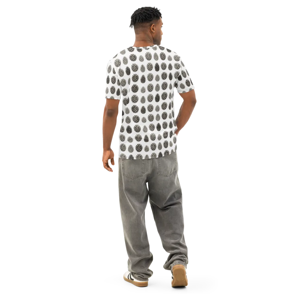 Winter Cone on Men's Cotton Crew Neck T-Shirt — Back