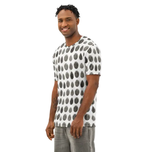 Winter Cone on a Men's Cotton Crew Neck T-Shirt