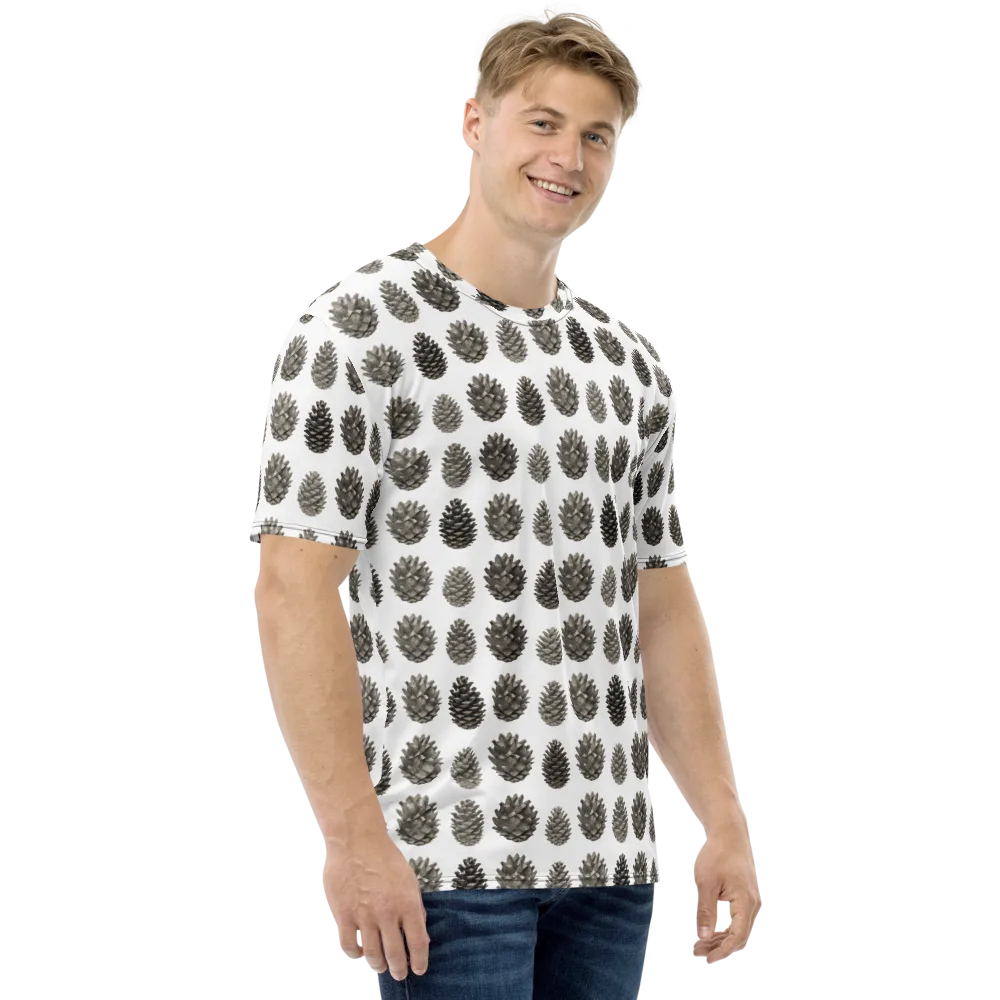Winter Cone on Men's Crew Neck T-Shirt — Right