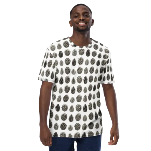 Winter Cone on a Men's Crew Neck T-Shirt