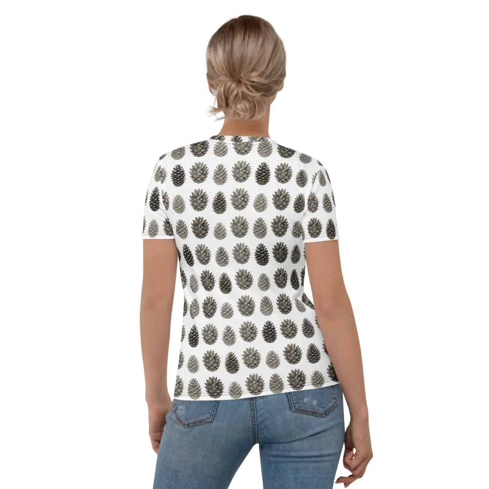 Winter Cone on Women's Crew Neck T-Shirt — Back
