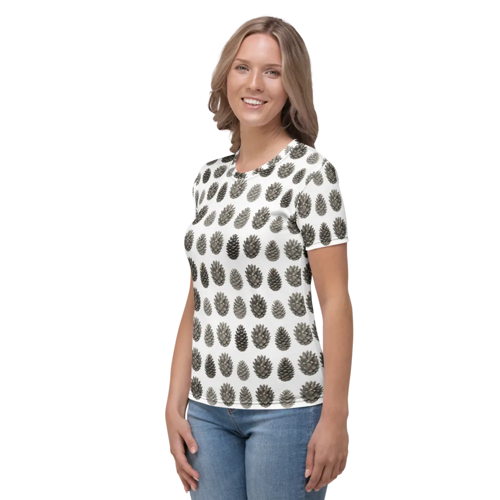 Winter Cone on Women's Crew Neck T-Shirt — Left