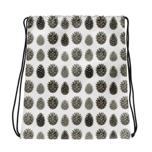 Winter Cone on a Drawstring Bag