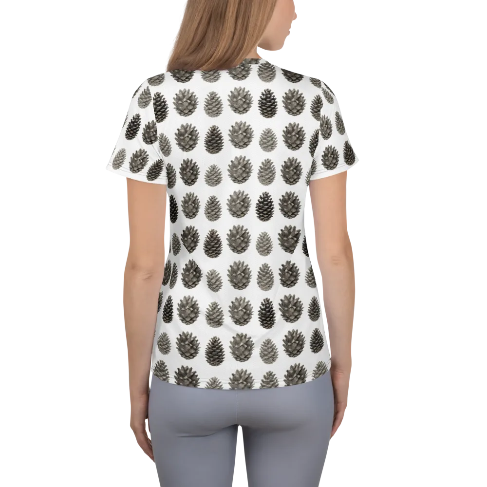 Winter Cone on Women's Athletic T-Shirt — Back