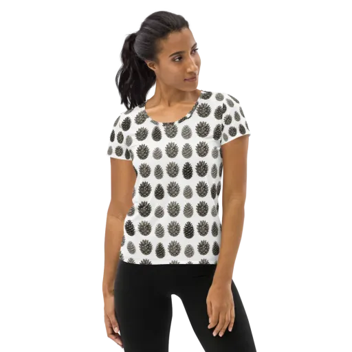 Winter Cone on a Women's Athletic T-Shirt