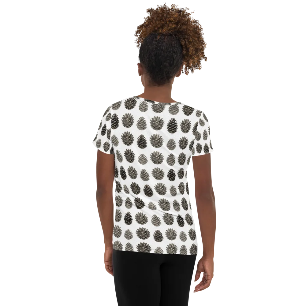 Winter Cone on Women's Athletic T-Shirt — Back