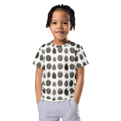 Winter Cone on a Kids Crew Neck T-Shirt