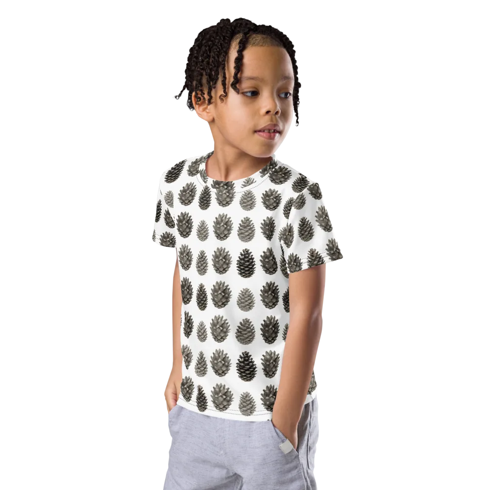 Winter Cone on Kids Crew Neck T-Shirt — Left Front