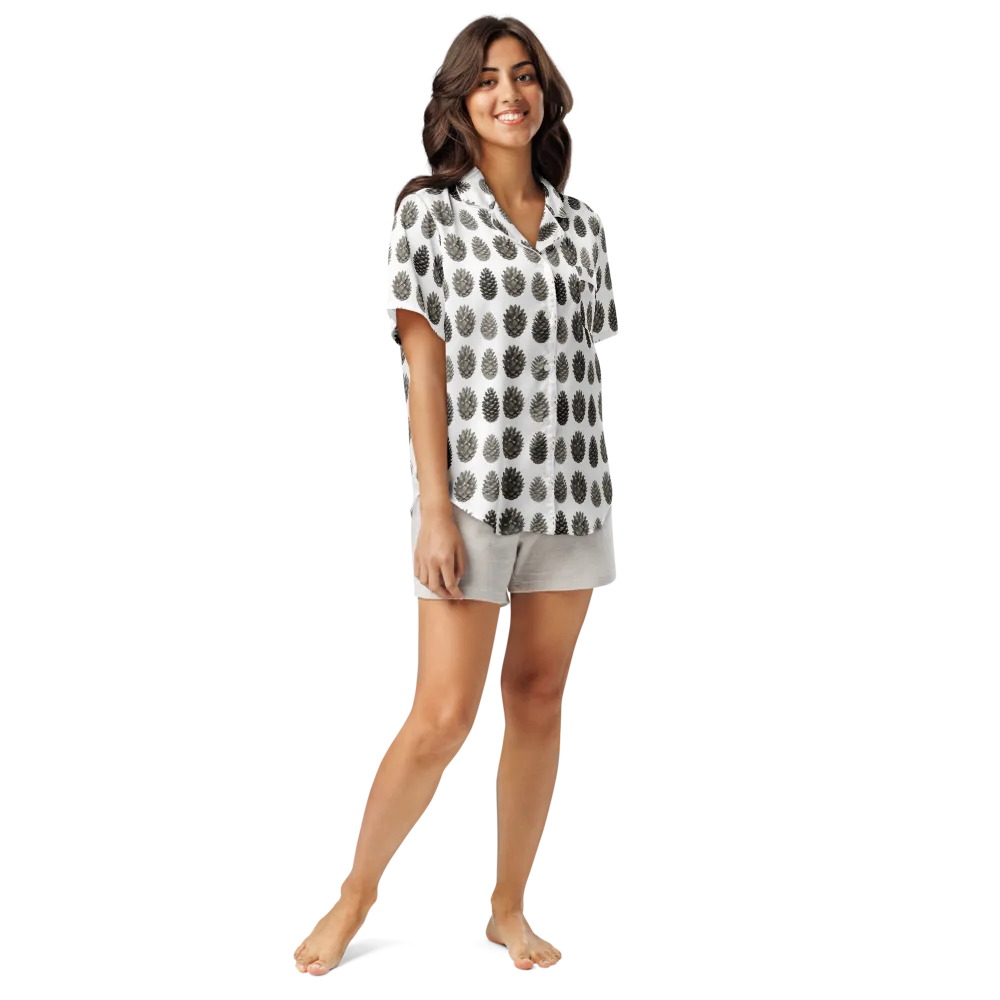 Winter Cone on Women's Short Sleeve Pajama Top — Front