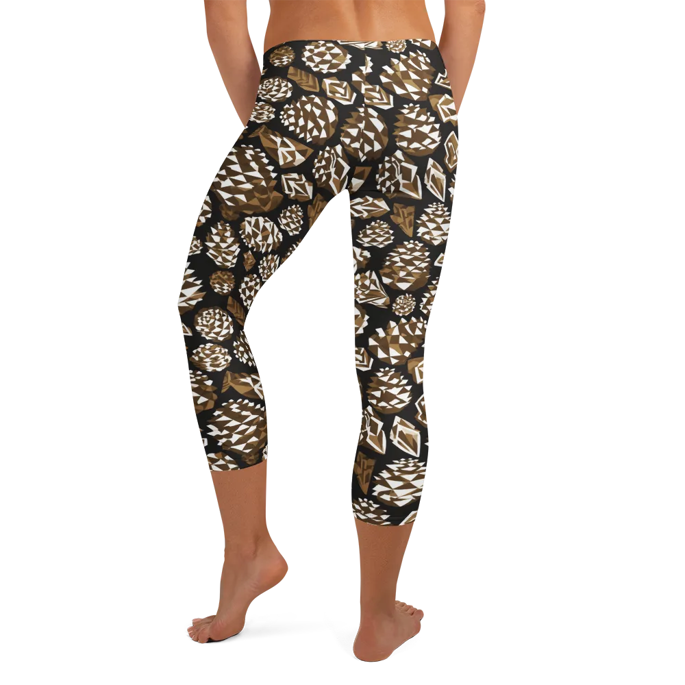 Sepia Shardgarden on Capri Leggings — Back