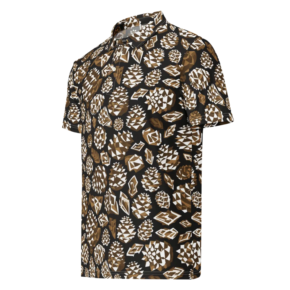 Sepia Shardgarden on Men's Slim Fit Polo Shirt — Left Front