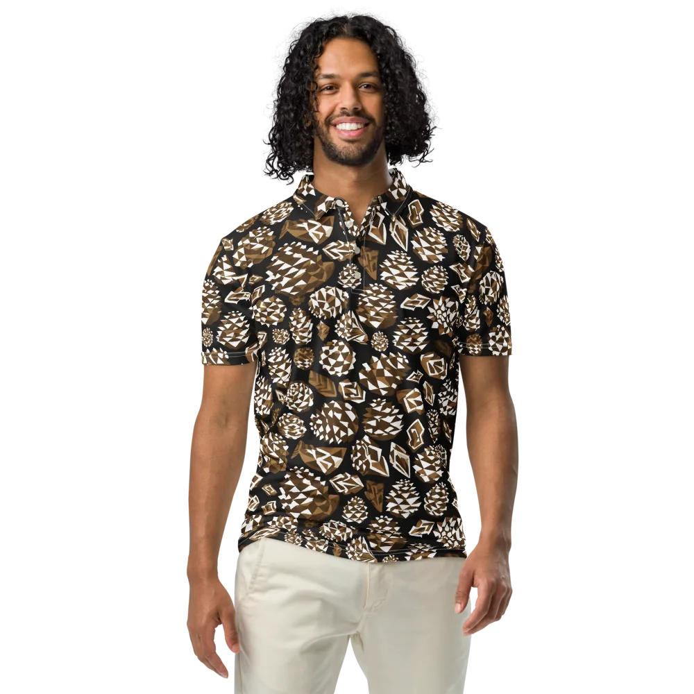 Sepia Shardgarden on Men's Slim Fit Polo Shirt — Front