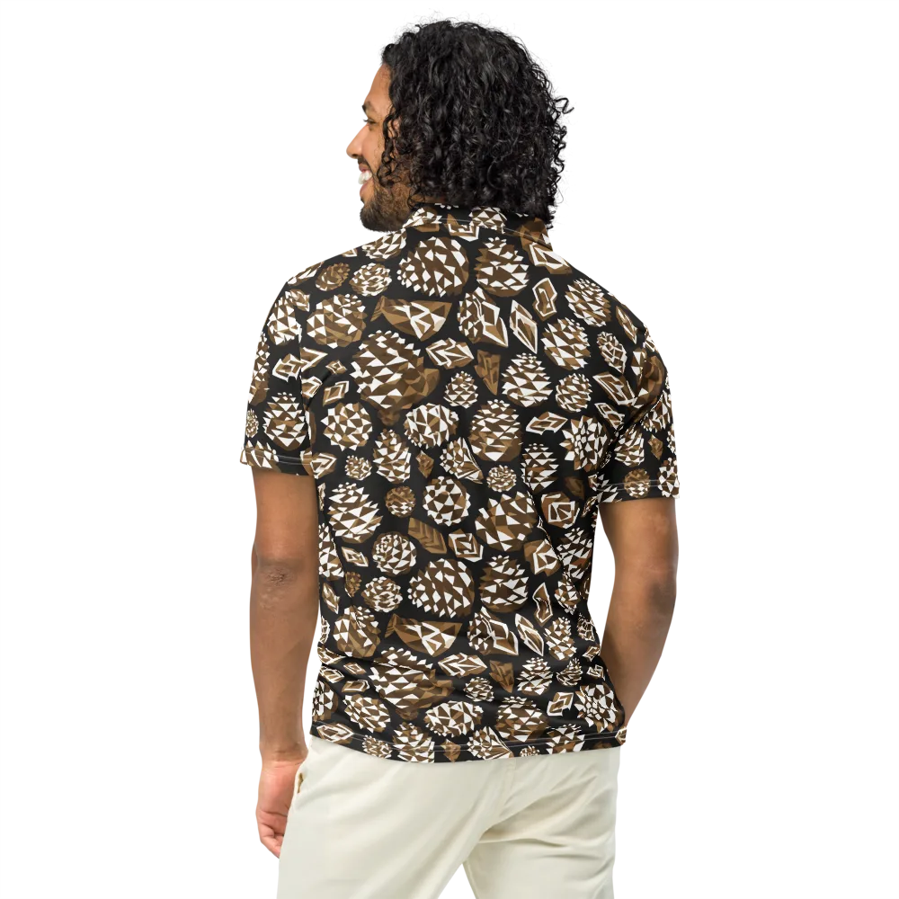 Sepia Shardgarden on Men's Slim Fit Polo Shirt — Back