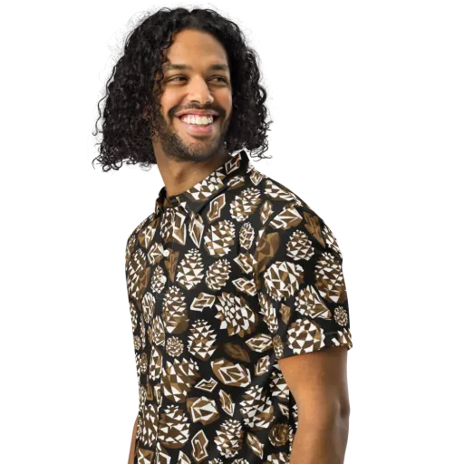 Sepia Shardgarden on a Men's Slim Fit Polo Shirt