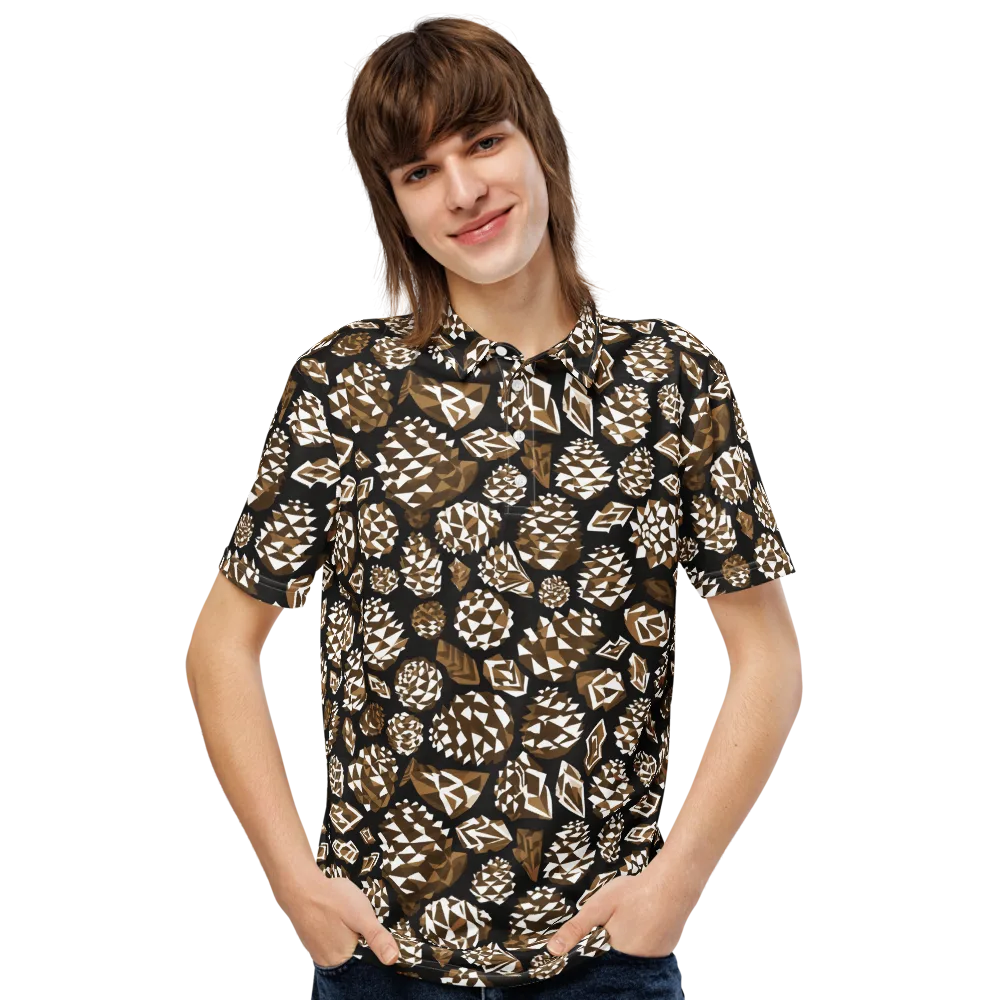 Sepia Shardgarden on Men's Slim Fit Polo Shirt — Front