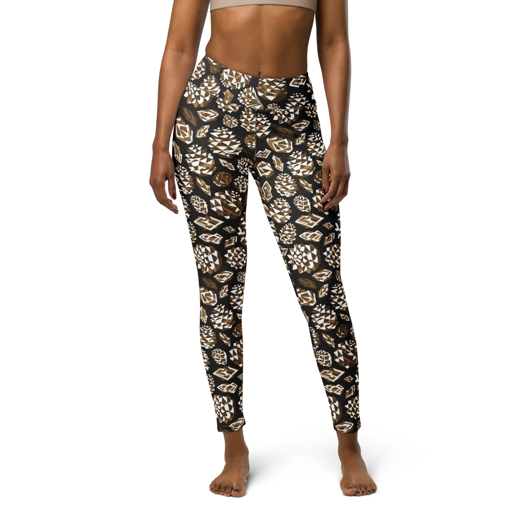 Sepia Shardgarden on Yoga Leggings — Front