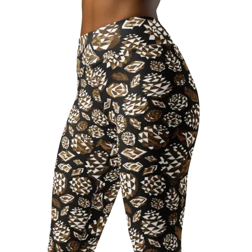 Sepia Shardgarden on a Yoga Leggings