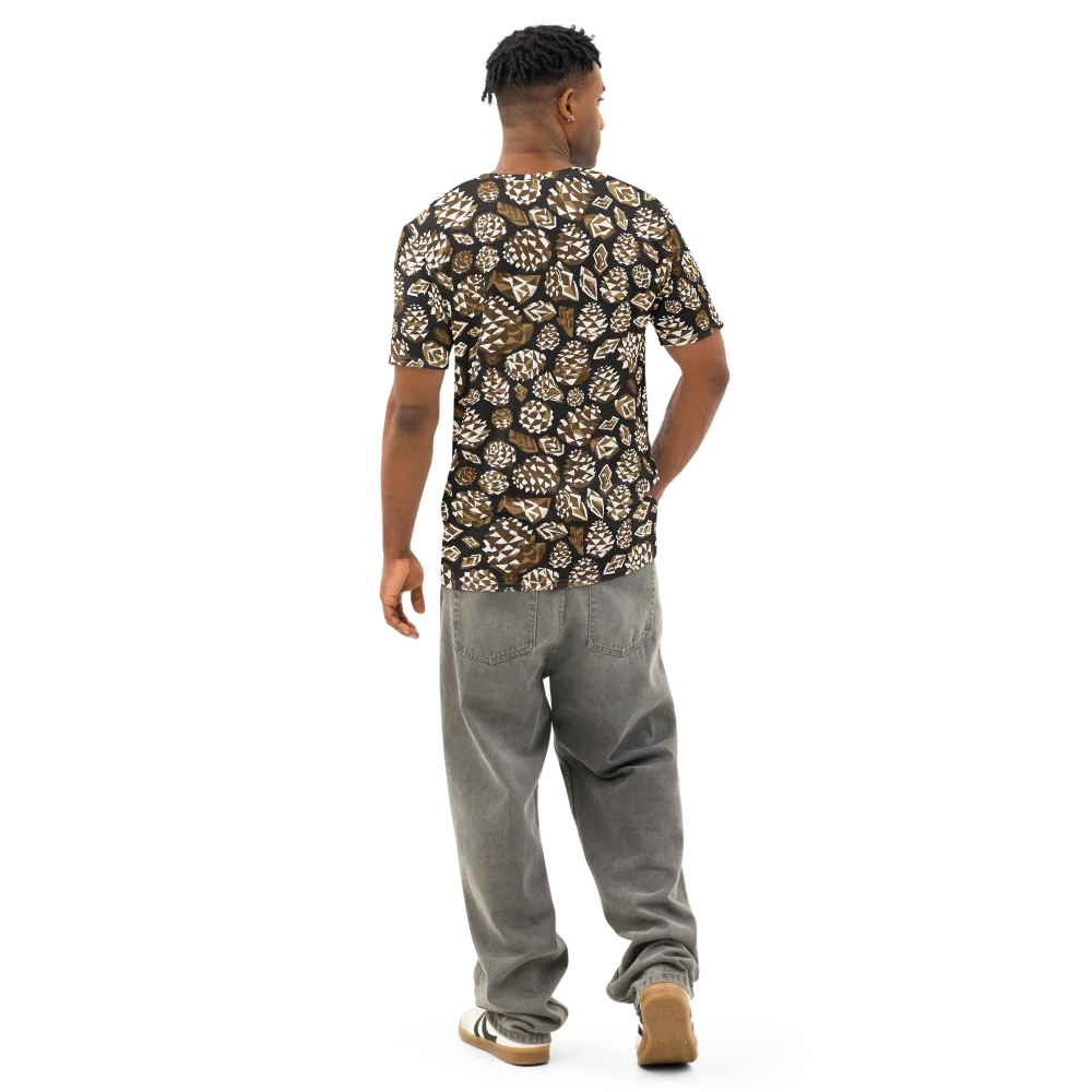 Sepia Shardgarden on Men's Cotton Crew Neck T-Shirt — Back