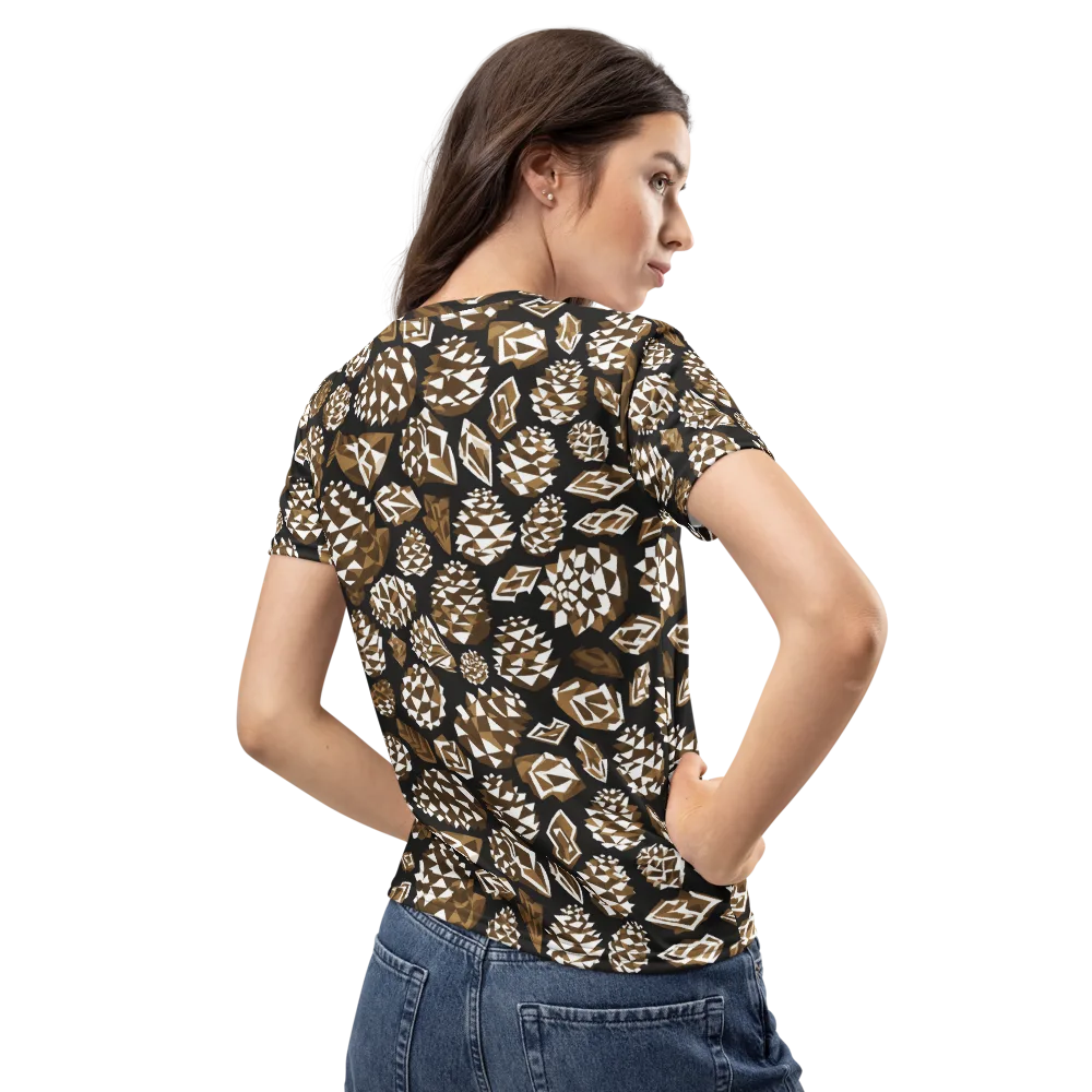 Sepia Shardgarden on Women's Crew Neck T-Shirt — Back