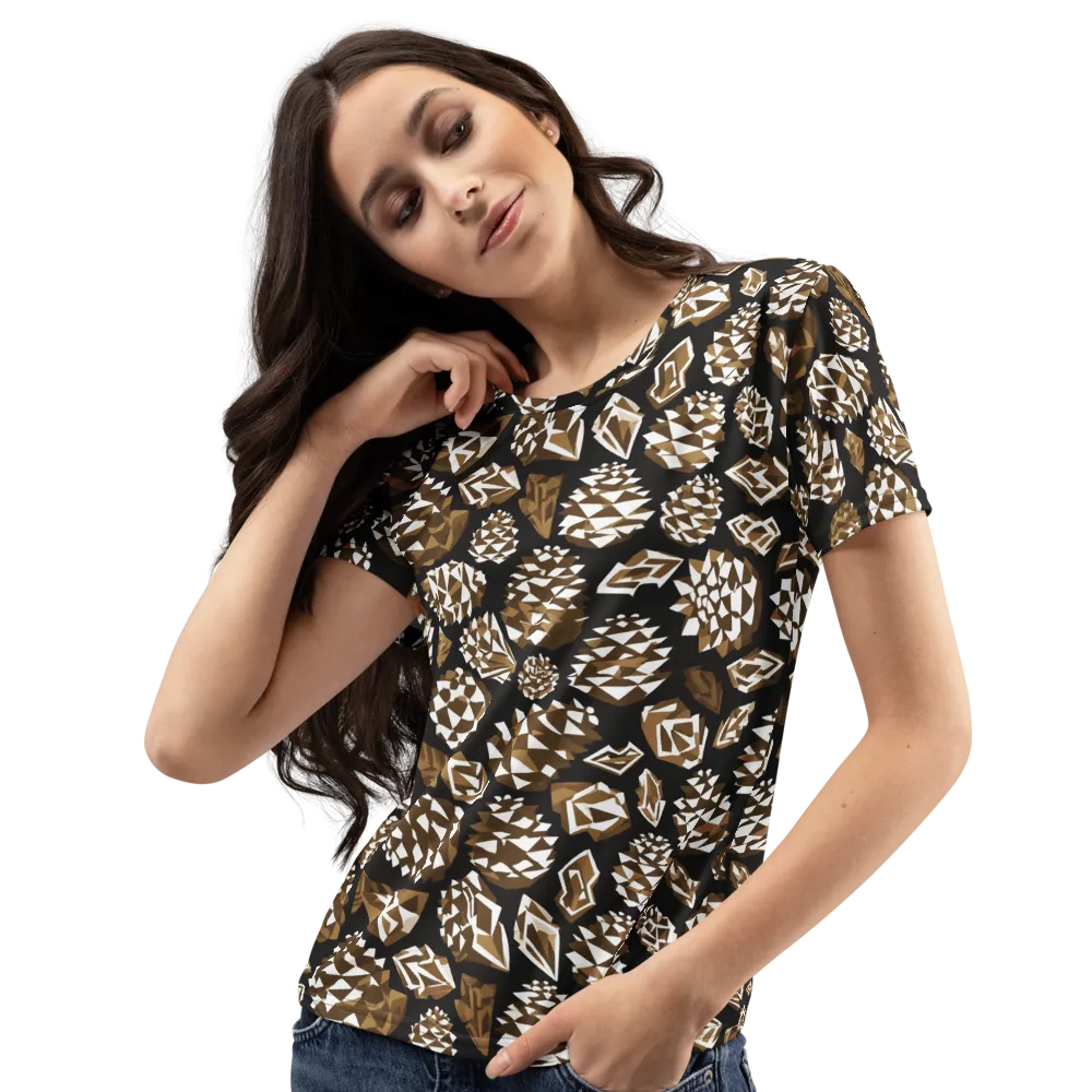 Sepia Shardgarden on Women's Crew Neck T-Shirt — Left Front