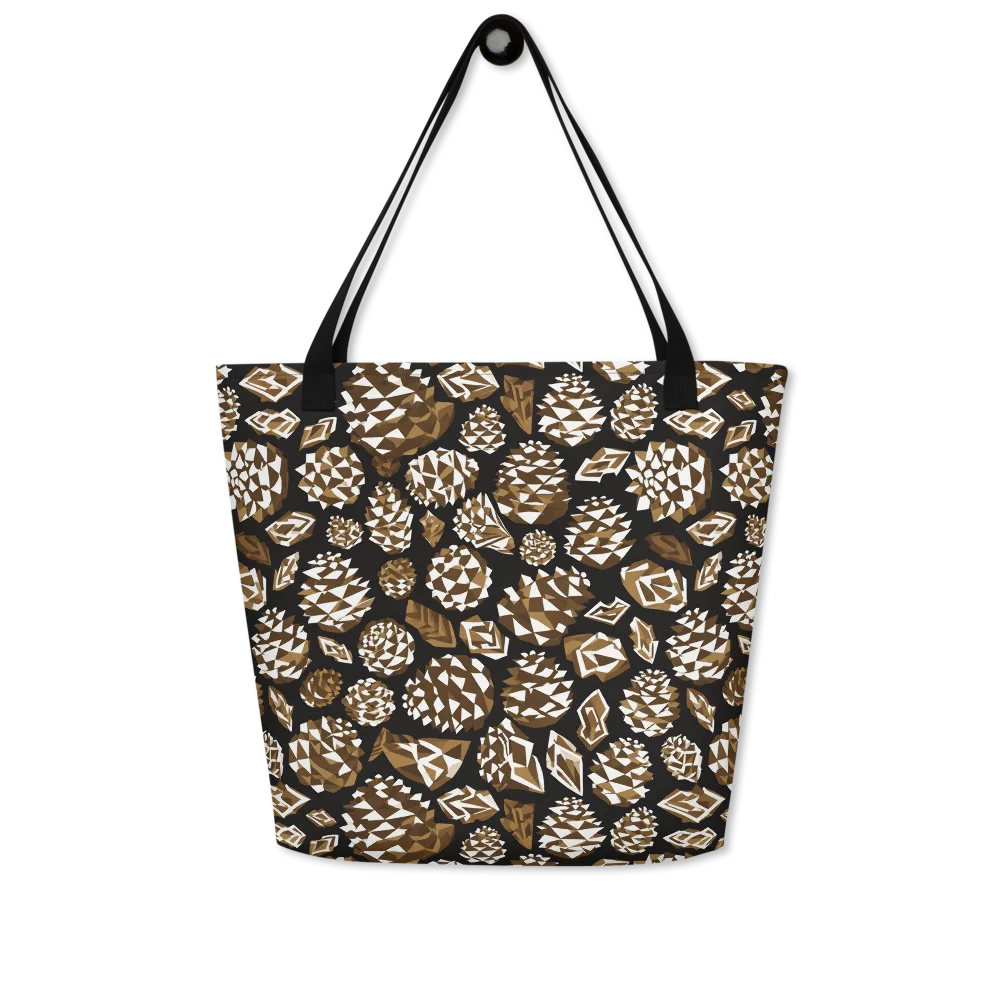 Sepia Shardgarden on Large Tote Bag W/ Pocket — Front
