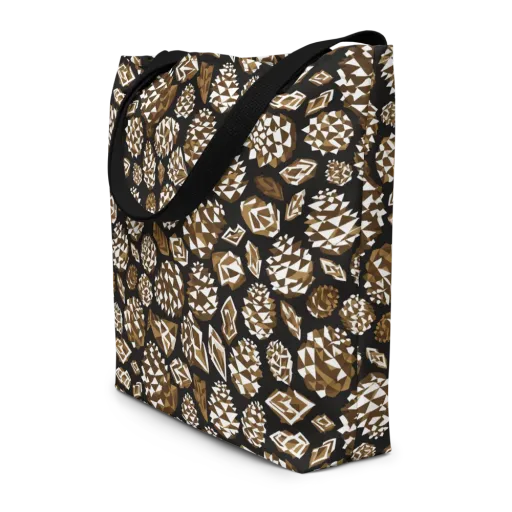 Sepia Shardgarden on a Large Tote Bag W/ Pocket