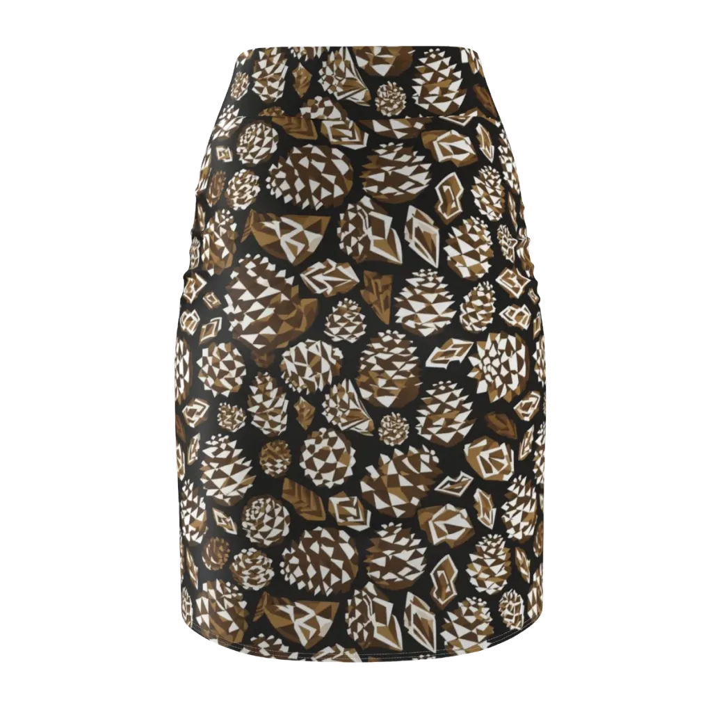 Sepia Shardgarden on Pencil Skirt — Back
