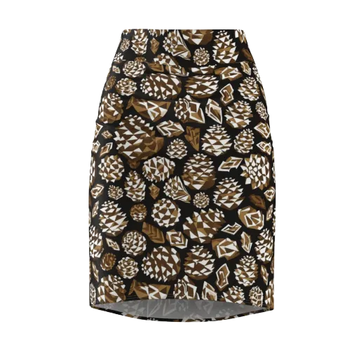 Sepia Shardgarden on a Pencil Skirt