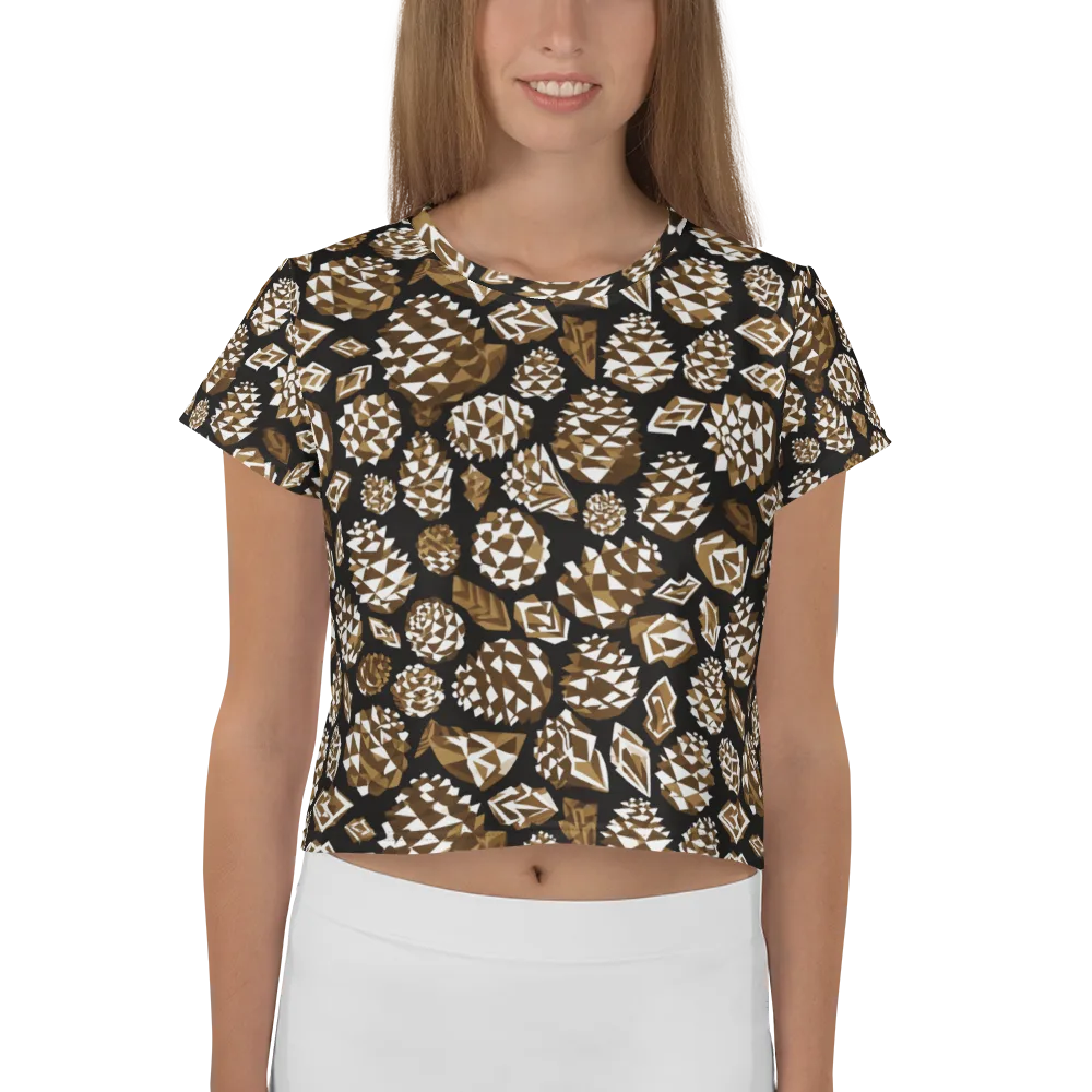 Sepia Shardgarden on Crop Tee — Front