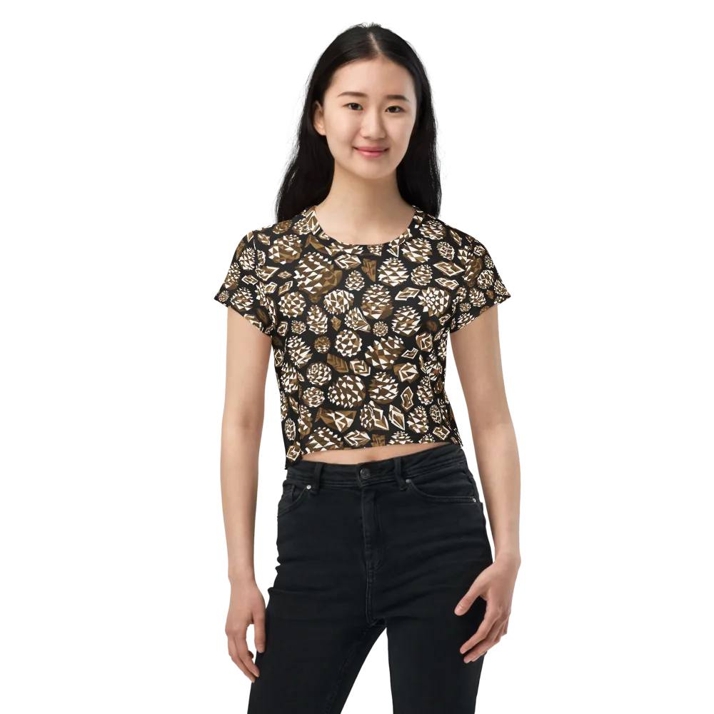 Sepia Shardgarden on Crop Tee — Front