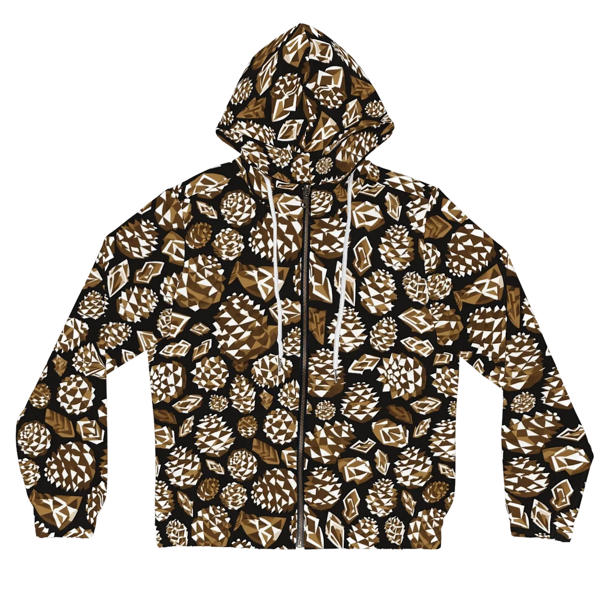 Sepia Shardgarden on Women's Full-Zip Hoodie — Front
