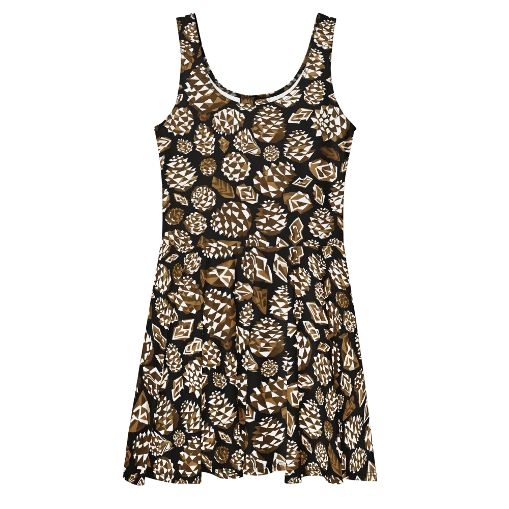 Sepia Shardgarden on Skater Dress — Front