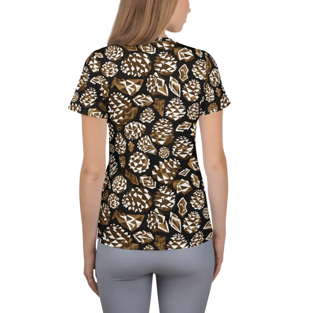 Sepia Shardgarden on Women's Athletic T-Shirt — Back