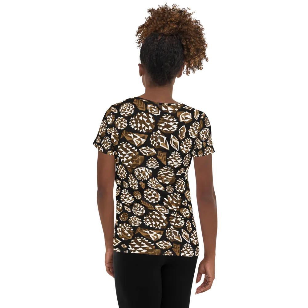 Sepia Shardgarden on Women's Athletic T-Shirt — Back