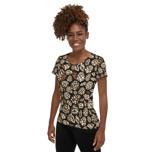 Sepia Shardgarden on a Women's Athletic T-Shirt