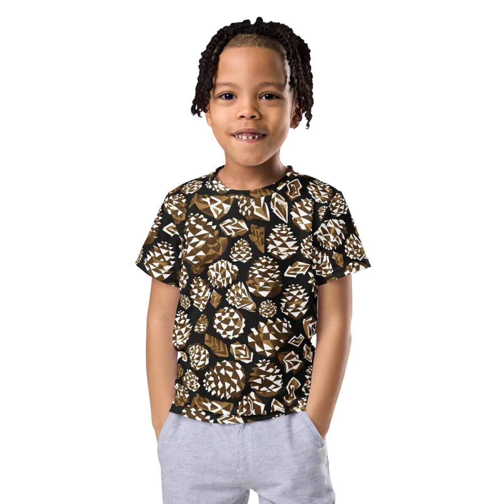 Sepia Shardgarden on Kids Crew Neck T-Shirt — Front