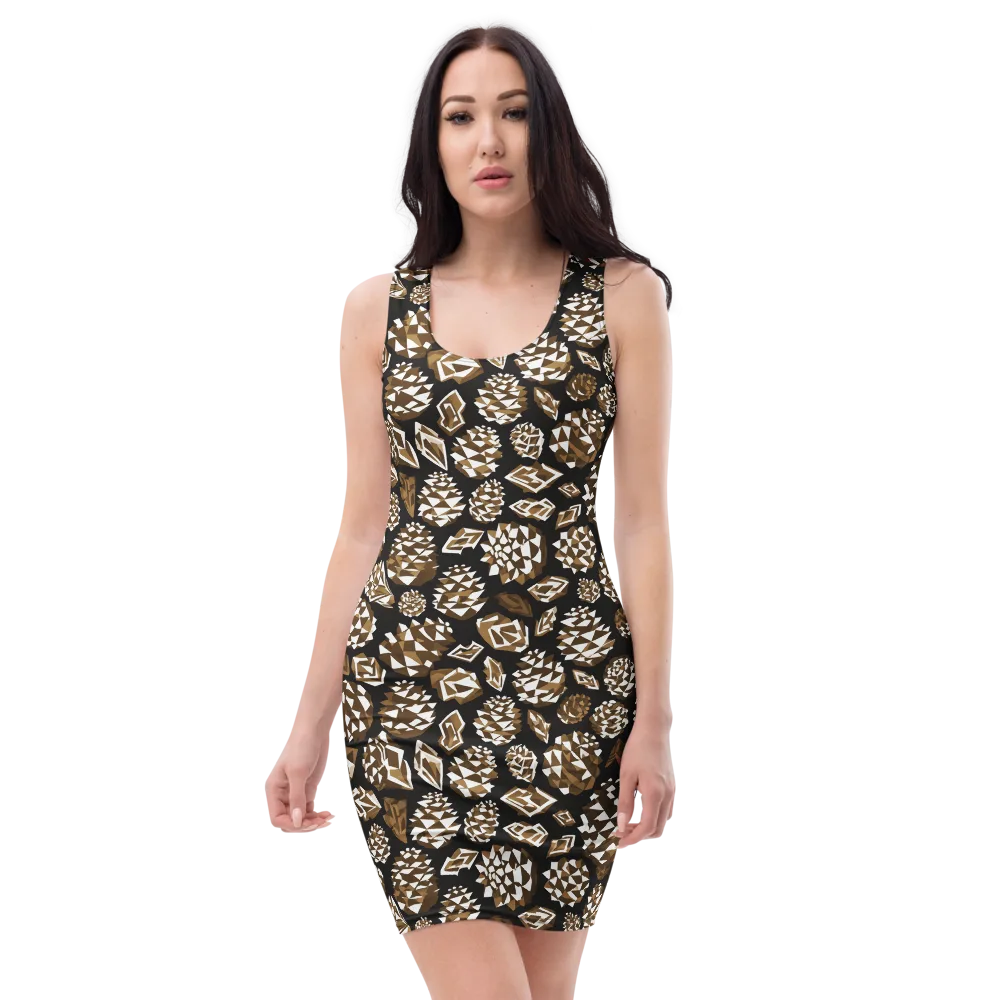 Sepia Shardgarden on Bodycon Dress — Front