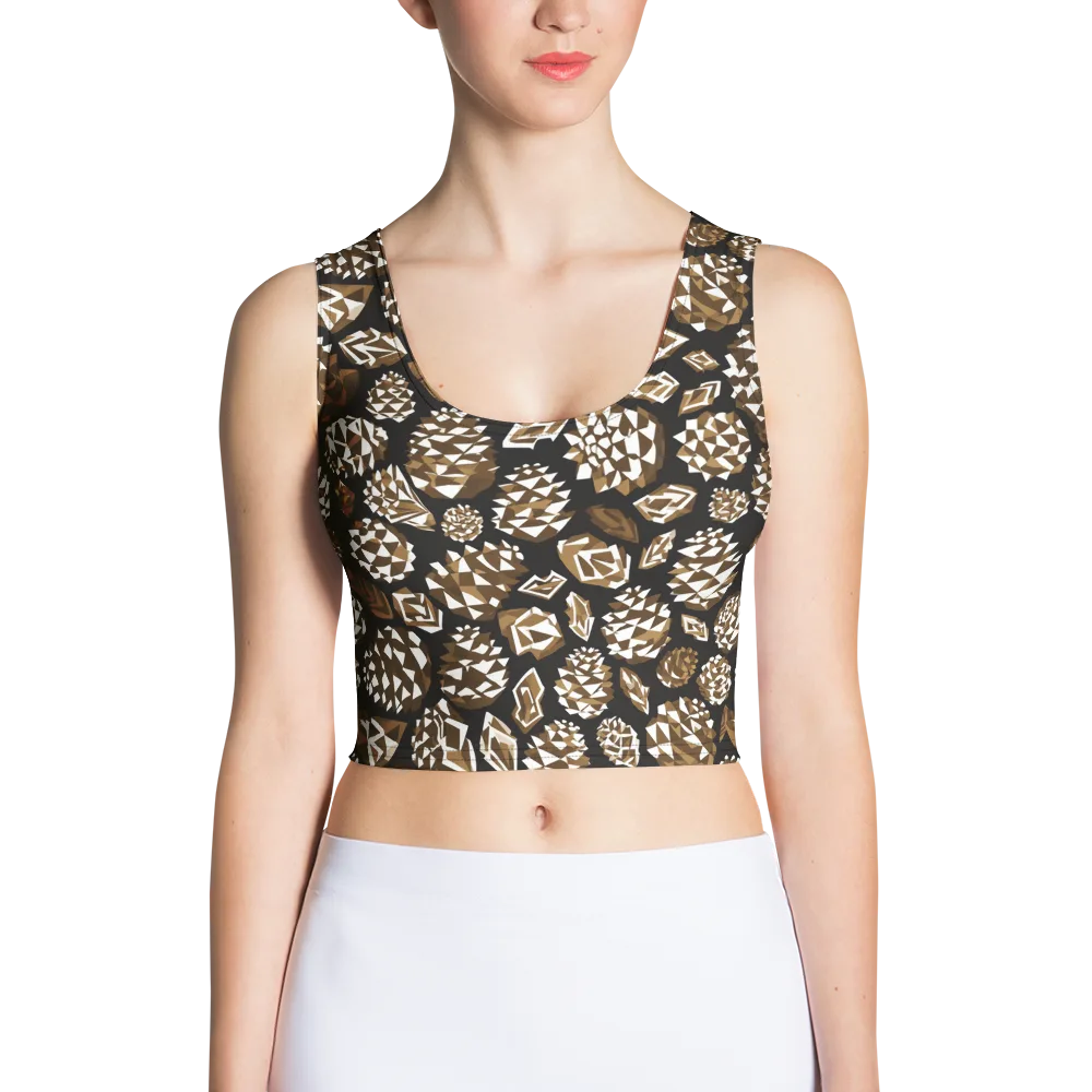 Sepia Shardgarden on Crop Top — Front
