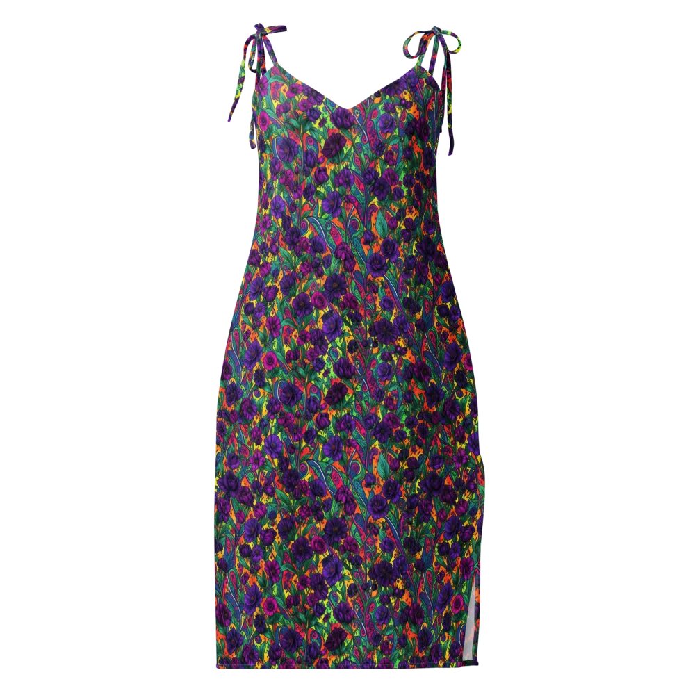 Violet Paisley Garden on Slip Dress — Front