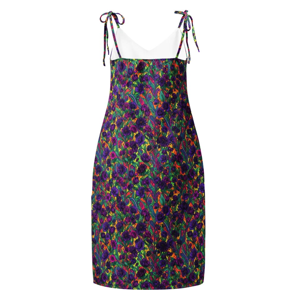 Violet Paisley Garden on Slip Dress — Back