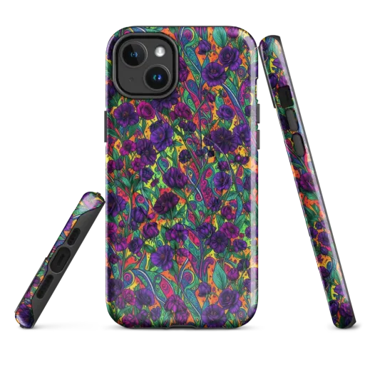 Violet Paisley Garden on a MagSafe Tough Case for iPhone®