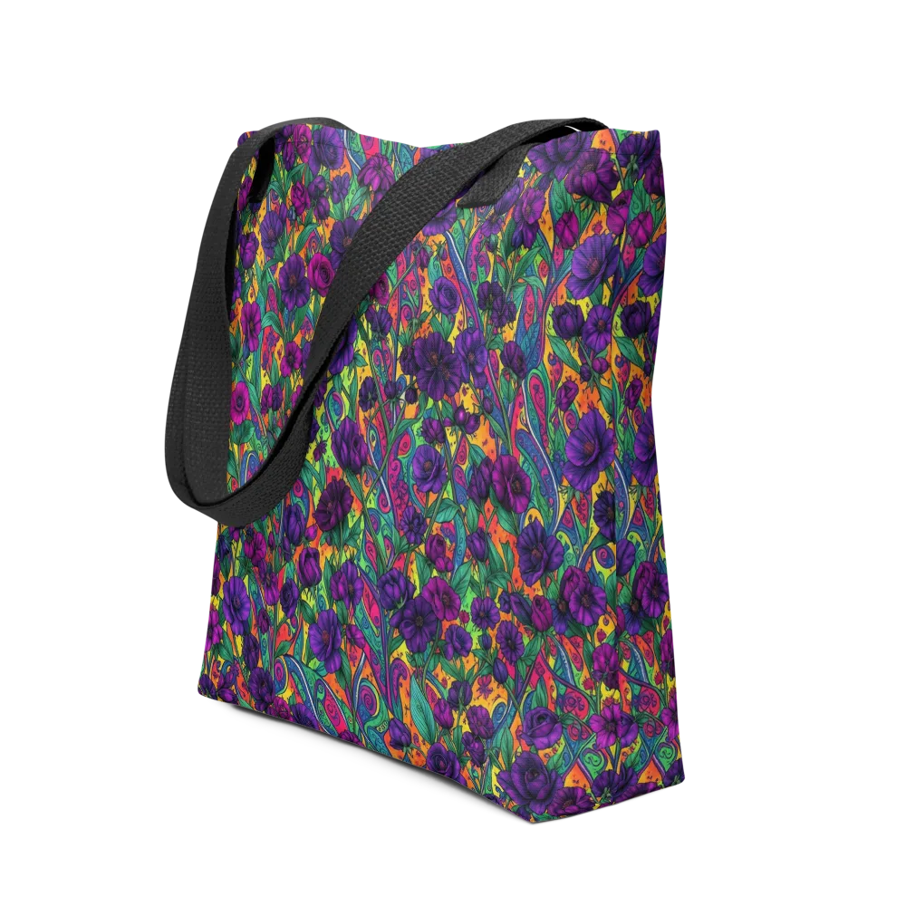 Violet Paisley Garden on Tote Bag — Front
