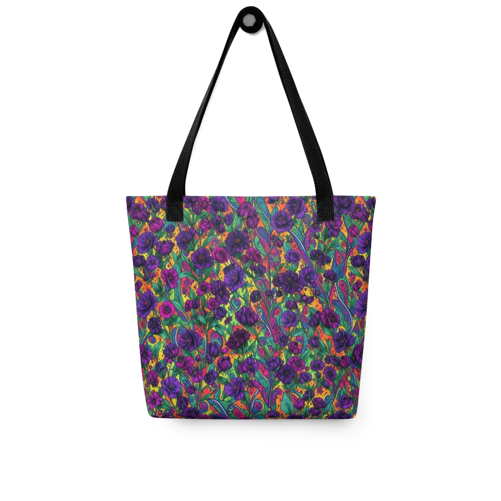 Violet Paisley Garden on Tote Bag — Front