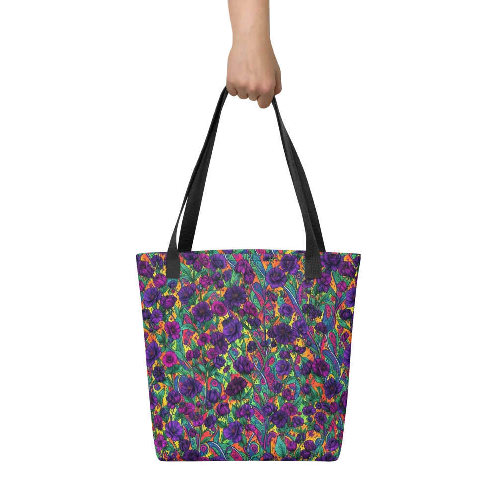 Violet Paisley Garden on Tote Bag — Front