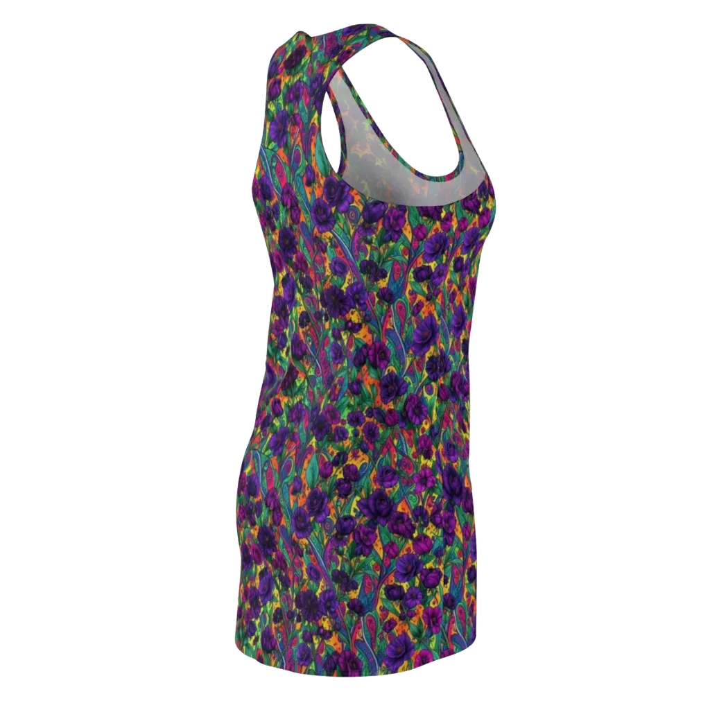 Violet Paisley Garden on Racerback Dress — Back Side