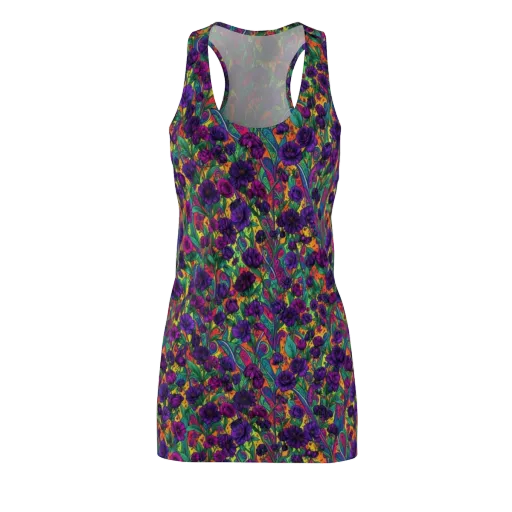 Violet Paisley Garden on a Racerback Dress