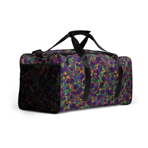 Violet Paisley Garden on a Duffle Bag