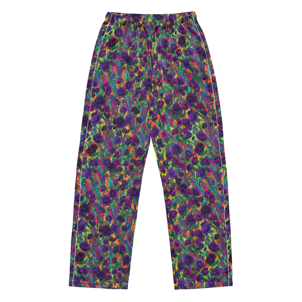 Violet Paisley Garden on Women's Pajama Pants — Front