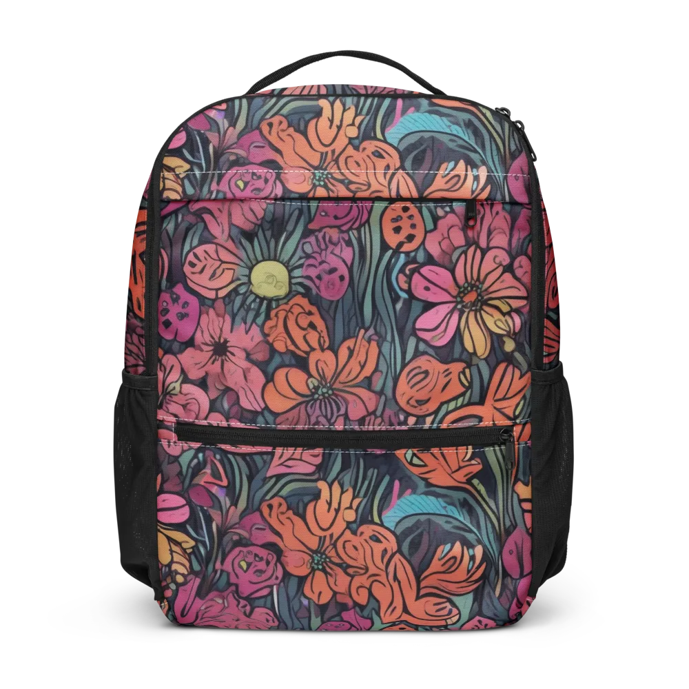 Coral Bloom on Utility Backpack — Front